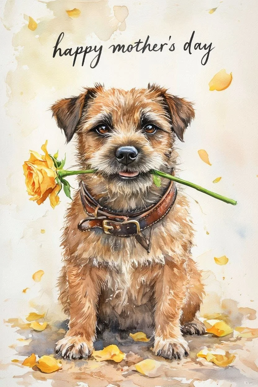Border Terrier Mothering Sunday Card