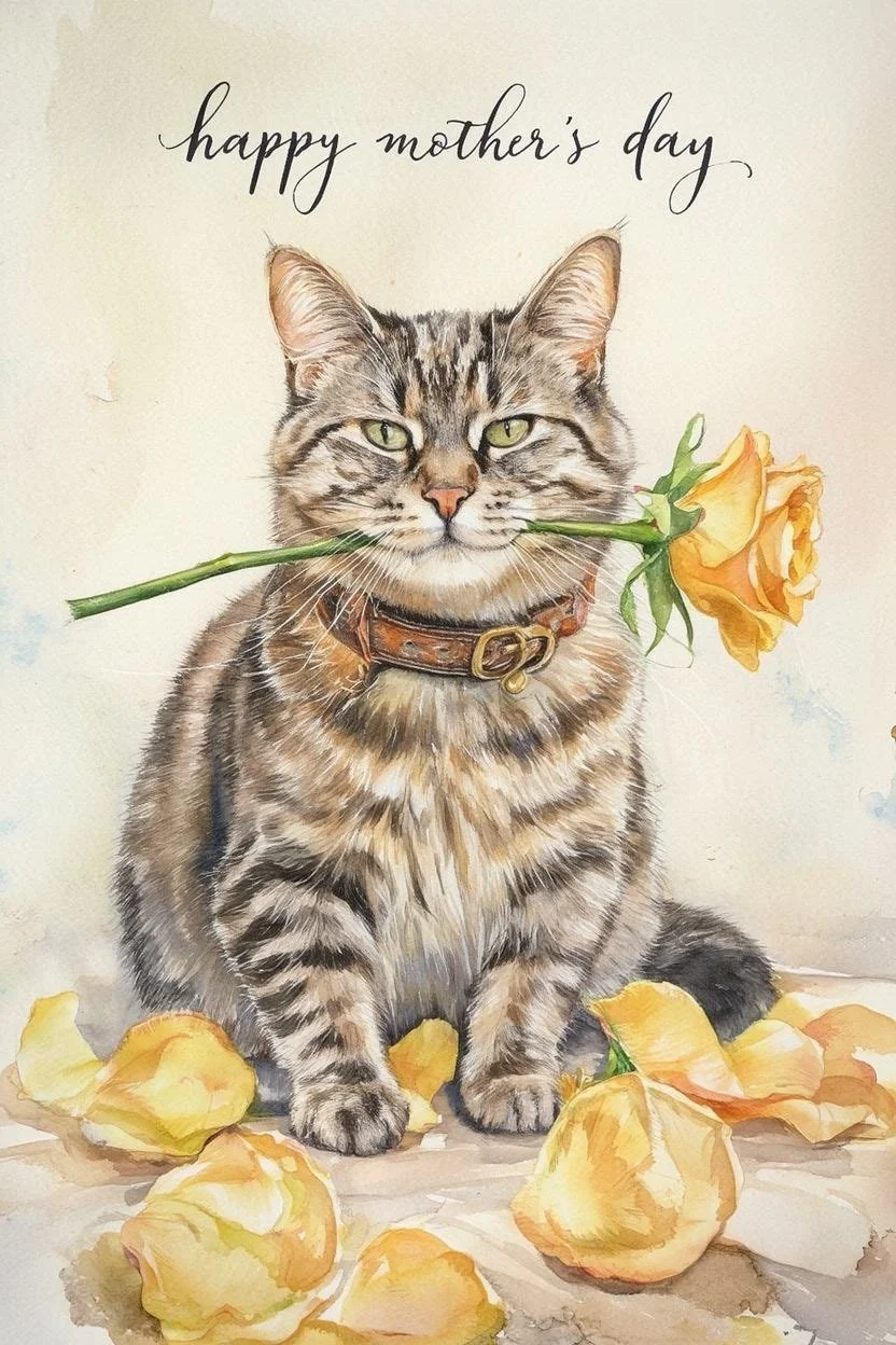 Tabby Cat Mothering Sunday Card
