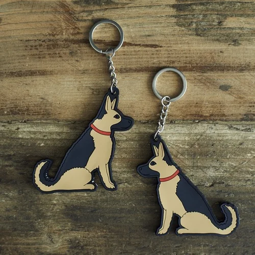 German Shepherd Dog GSD Keyring Keychain Bag Charm Gift In Silver Sparkle - Foto 2