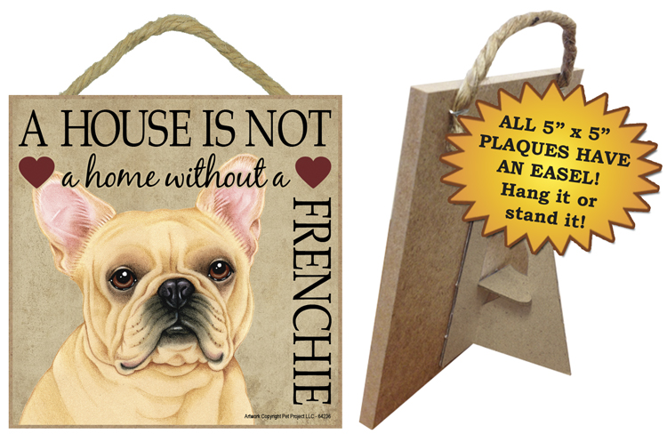 Hang it or Stand it on the easel.. Bulldog Gift Plaque House is not a Home 
