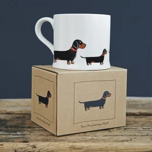 Dachshund mug in box