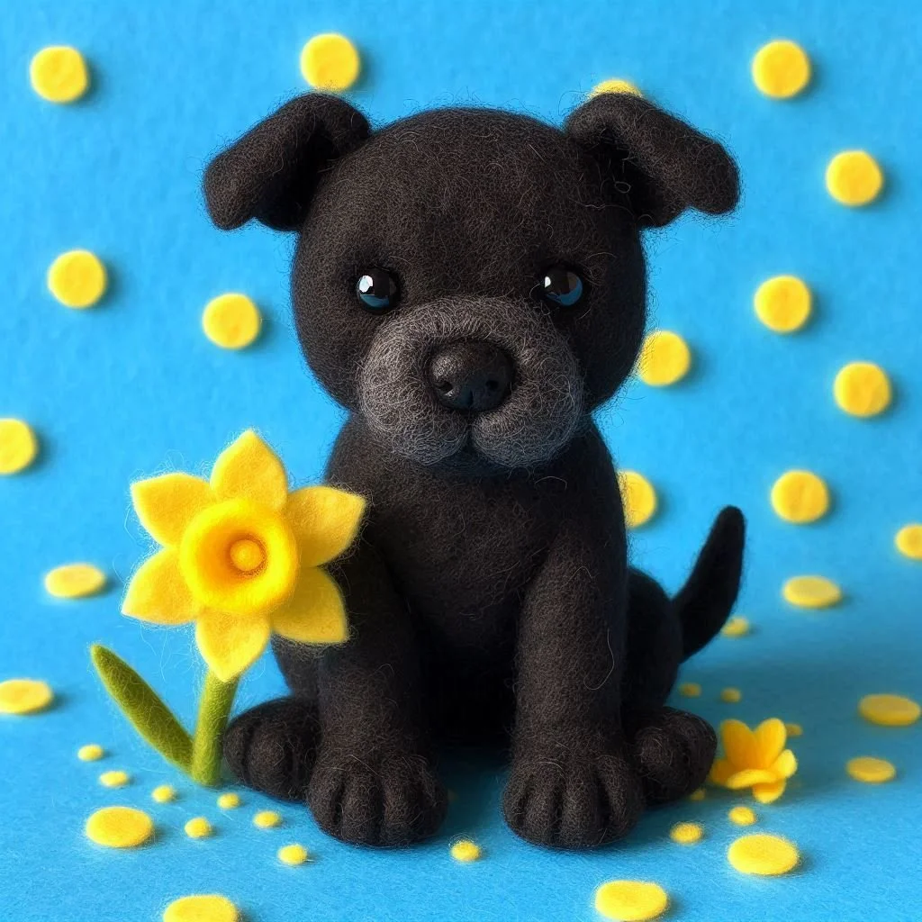 Black Staffie Birthday Card