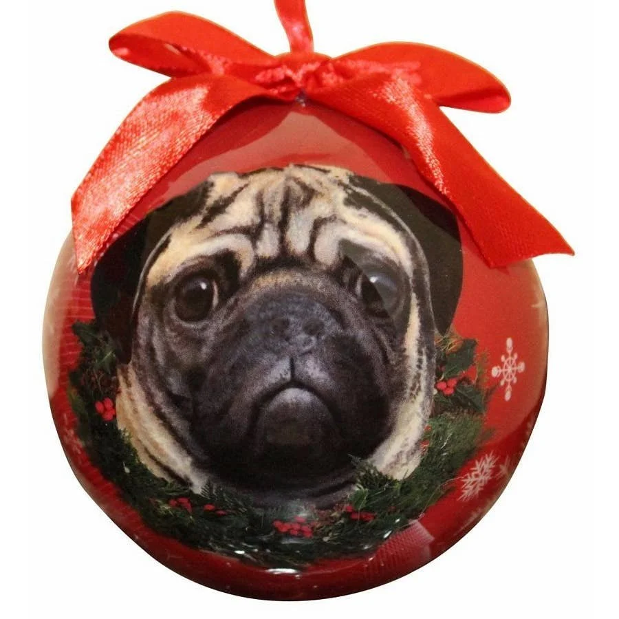 Tan Pug Bauble