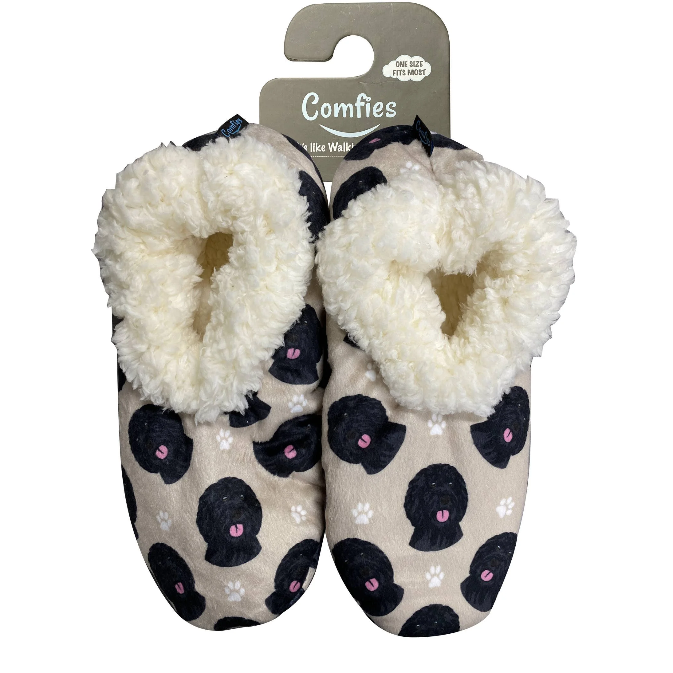 Black Labradoodle Slippers