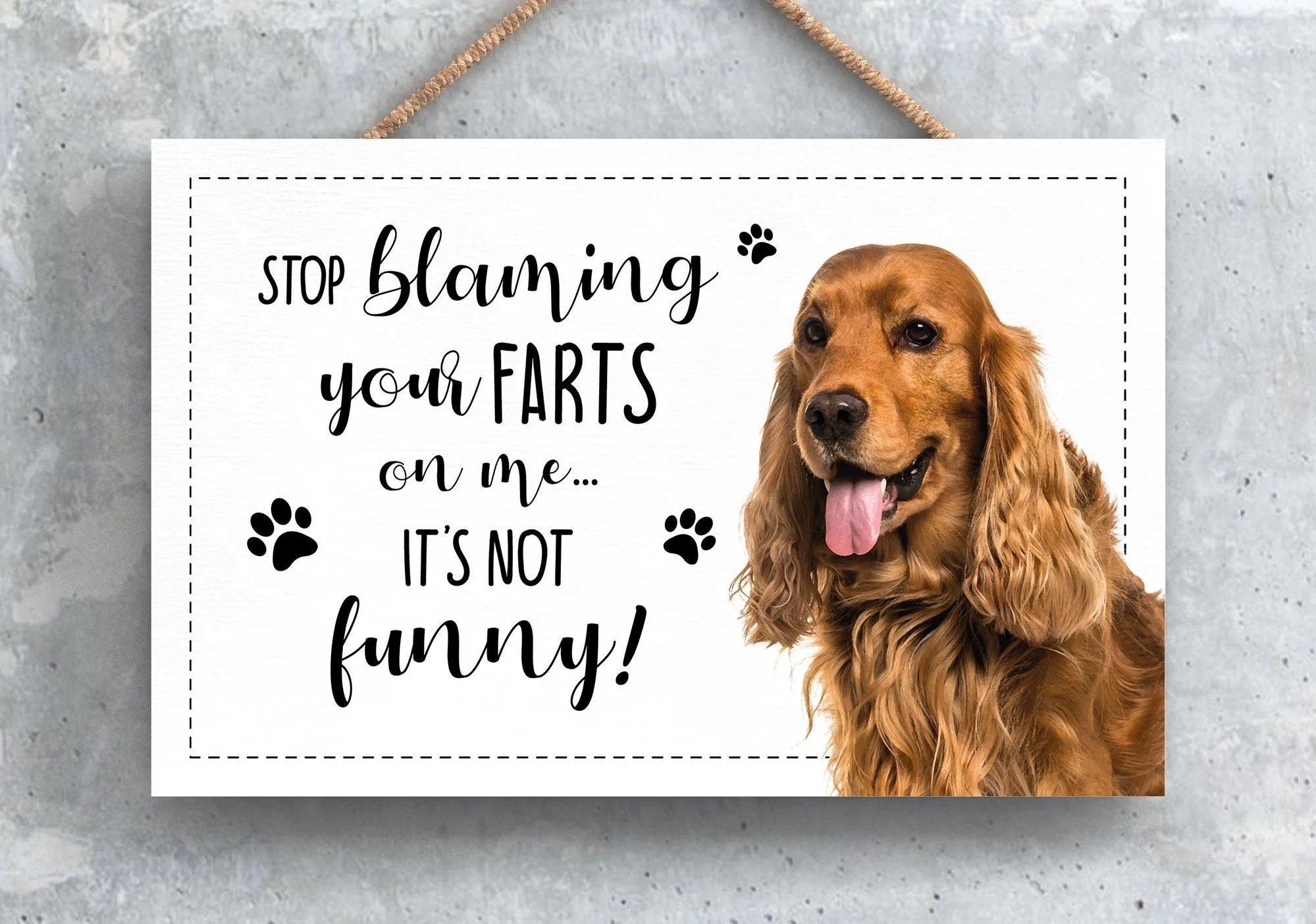 Golden Cocker Spaniel Fart Sign