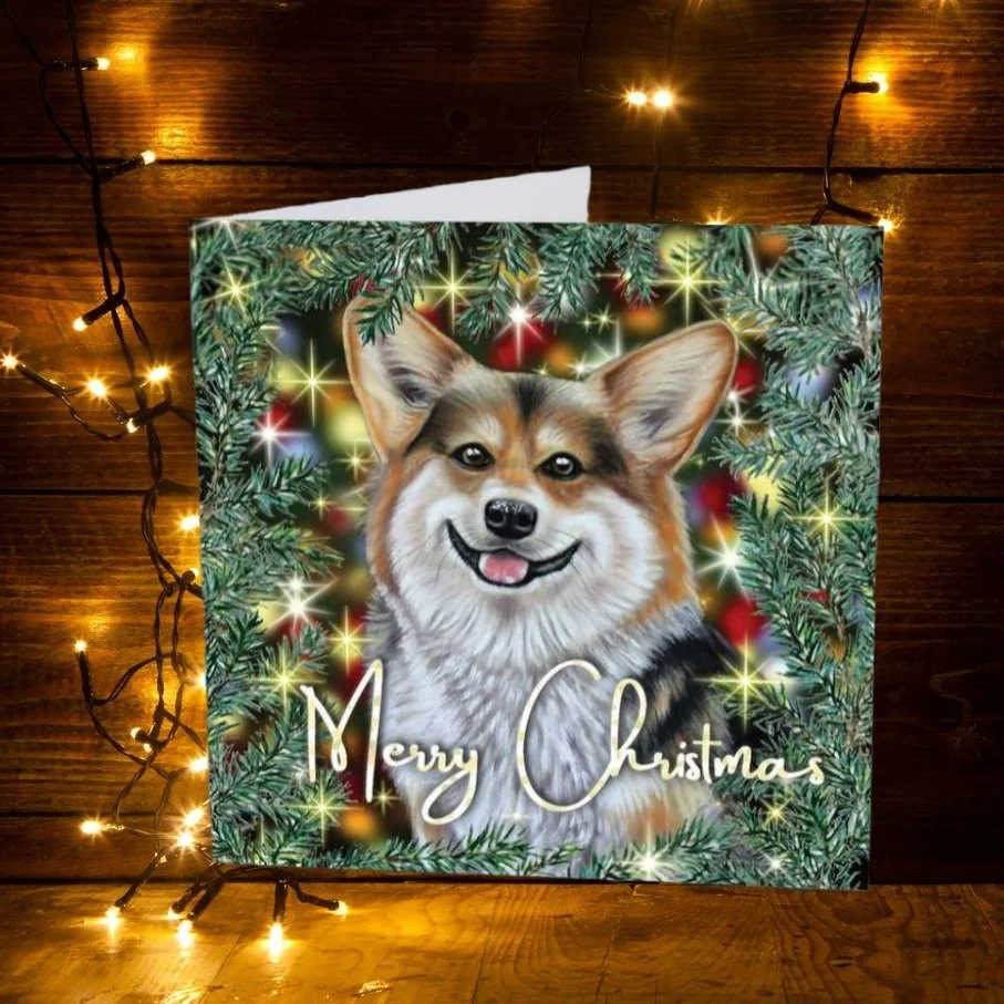 Welsh Corgi Christmas Card