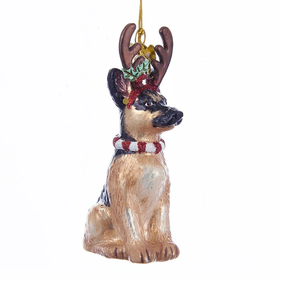 German Shepherd Glass Bauble Kurt Adler
