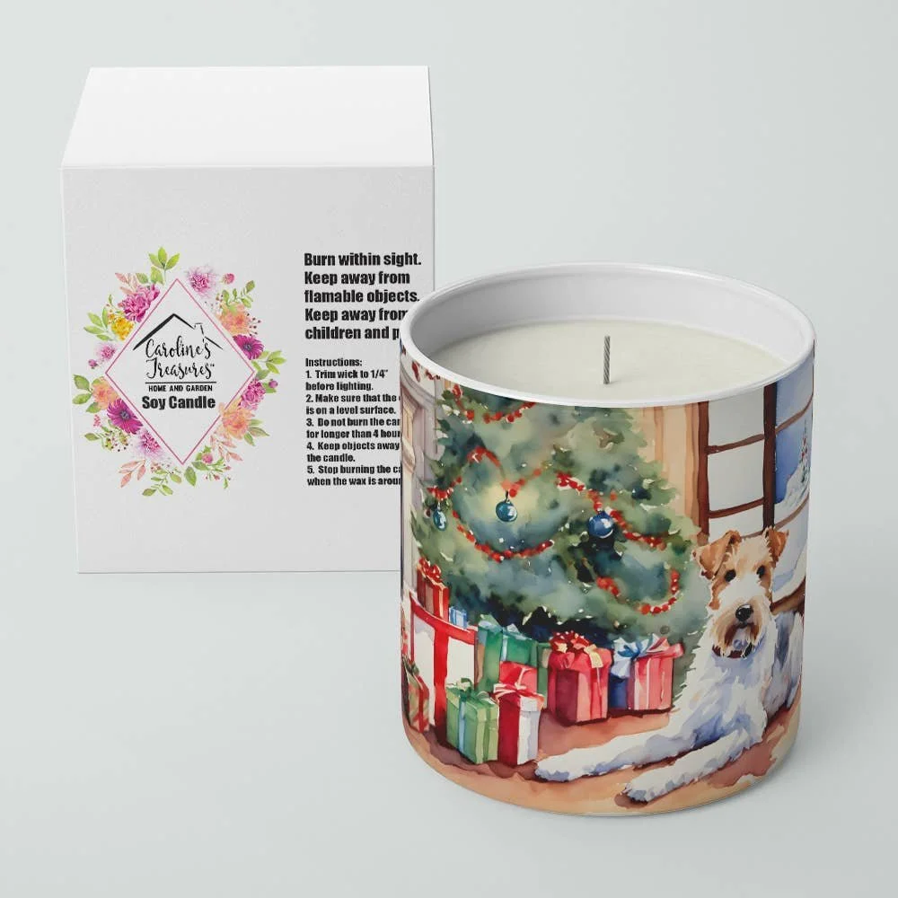 Wire Fox Terrier Christmas Candle