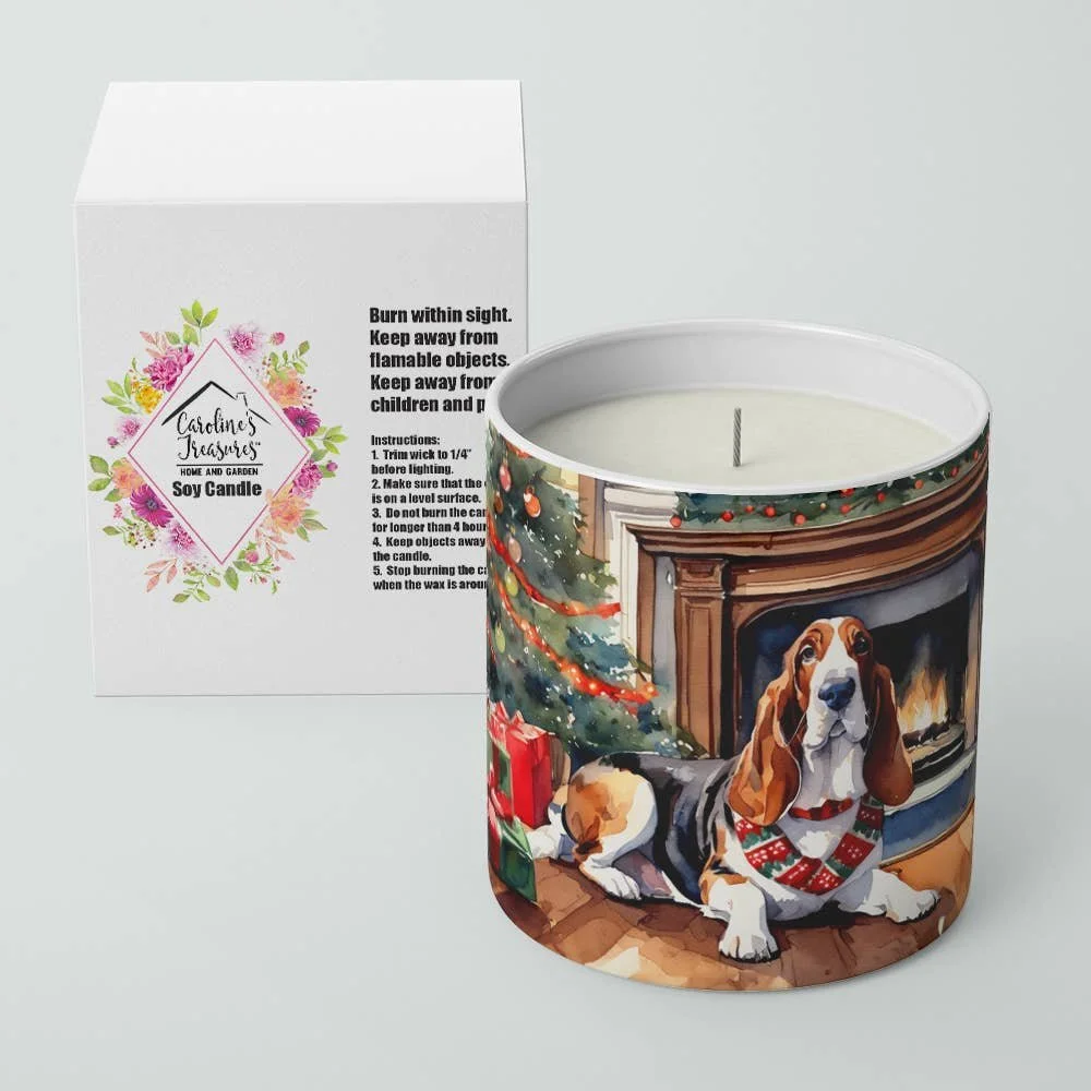 Basset Hound Christmas Candle