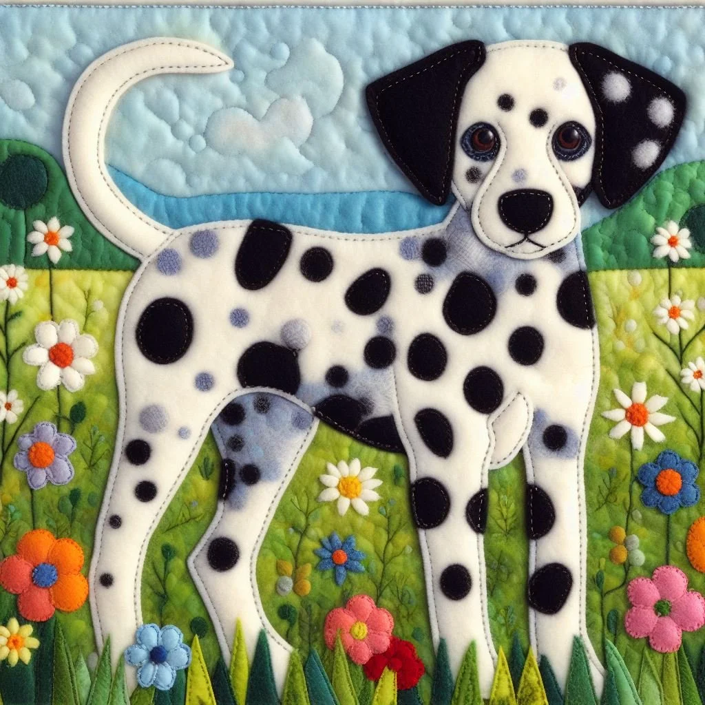 Felt Dalmatian Birthday Card