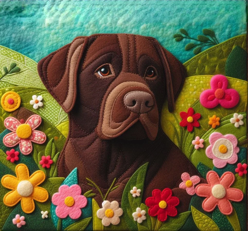 Felt Brown Lab Birthday Card