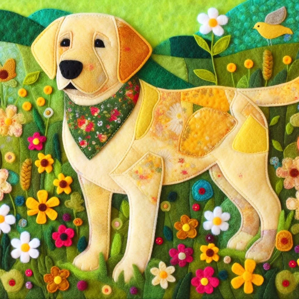 Single Luxury Yellow Labrador Greeting Card — Two Woofs