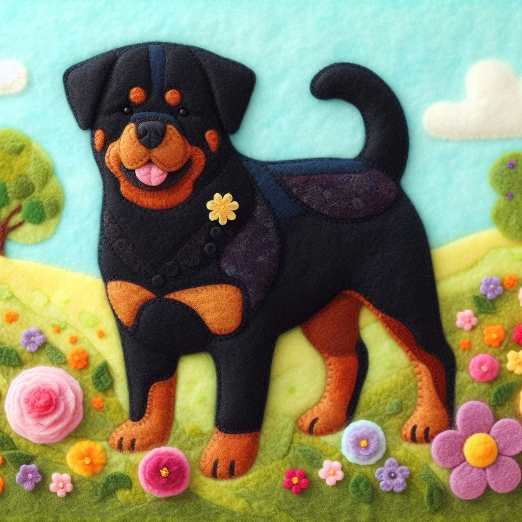 Felt Rottie Birthday Card