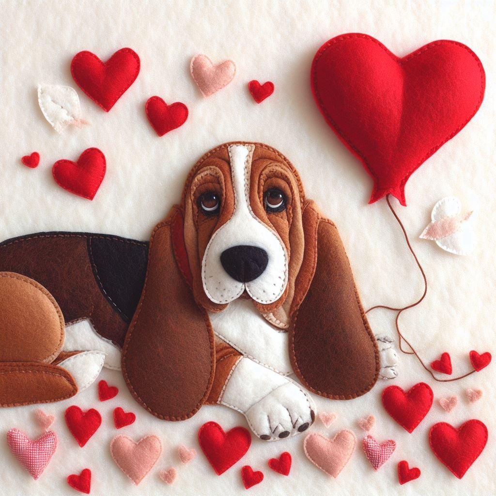 Basset Hound Valentine Card