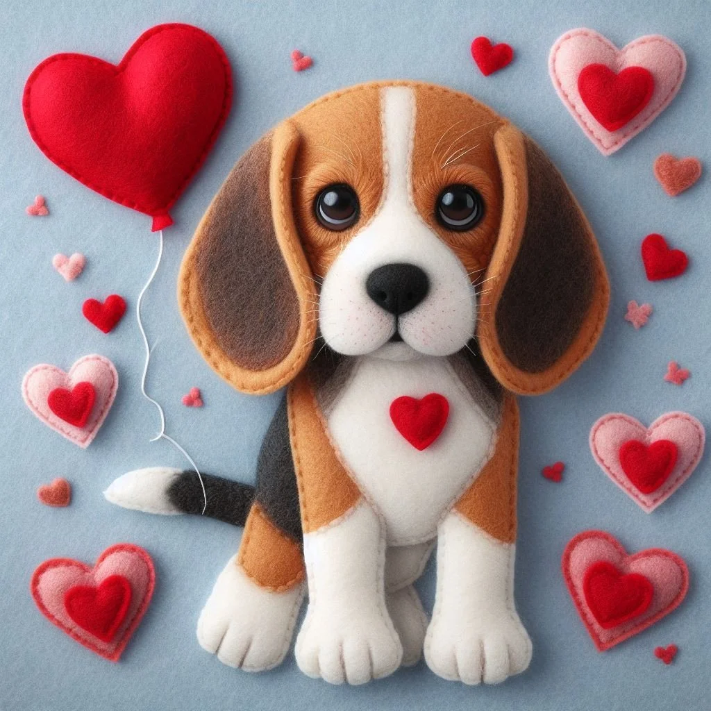 Beagle Valentine Card
