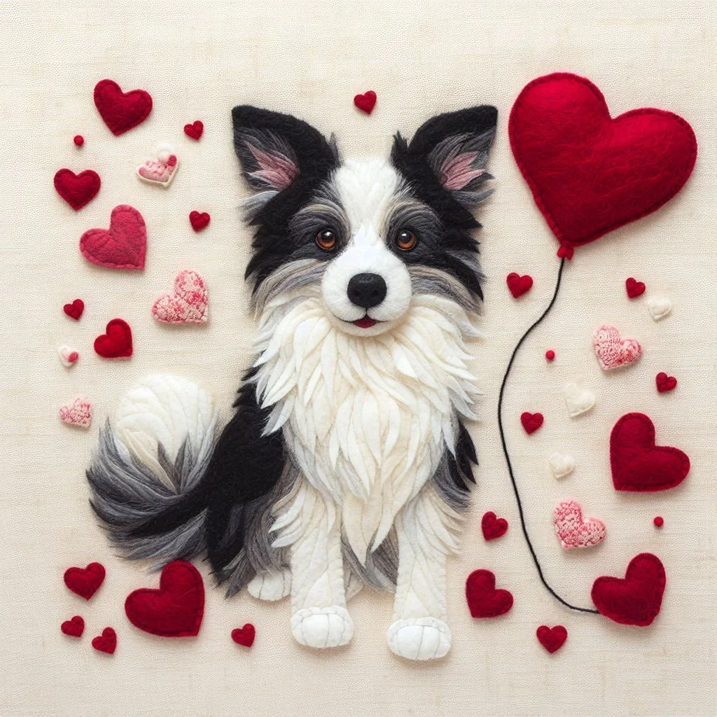 Merle Collie Valentine Card