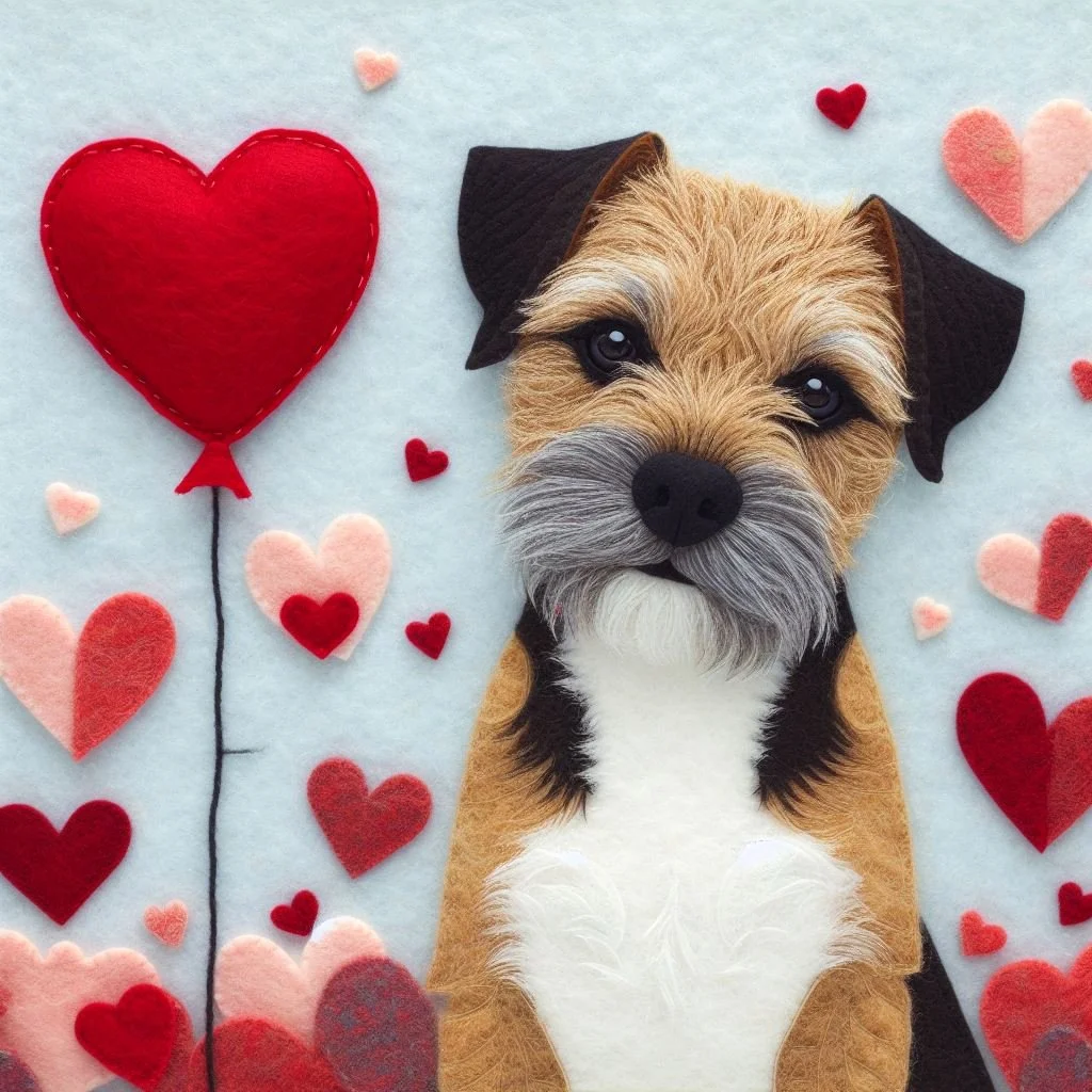 Border Terrier Valentine Card