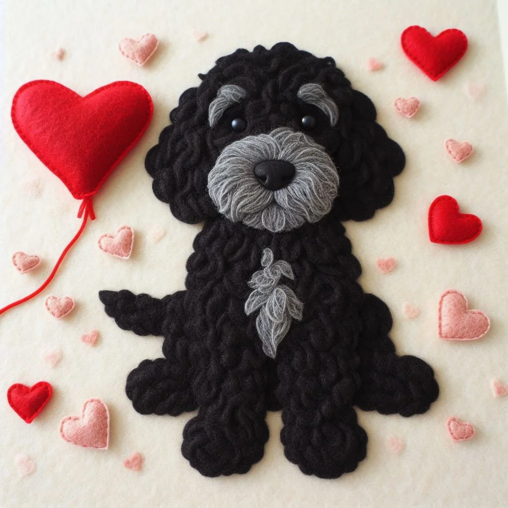 Black Cockapoo Valentine Card
