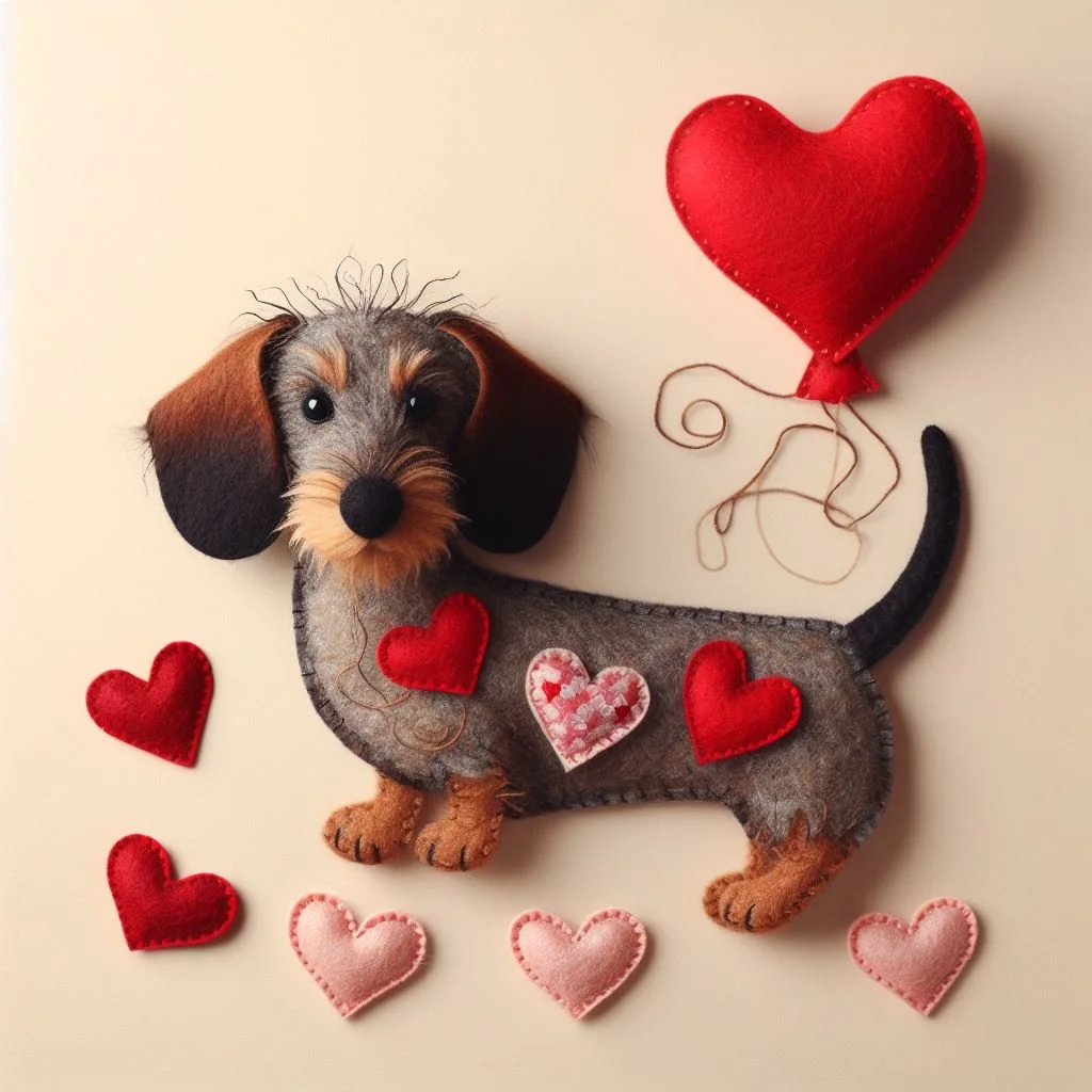 Wire Hair Dachshund Valentine Card