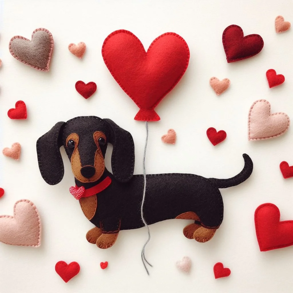 Dachshund Valentine Card