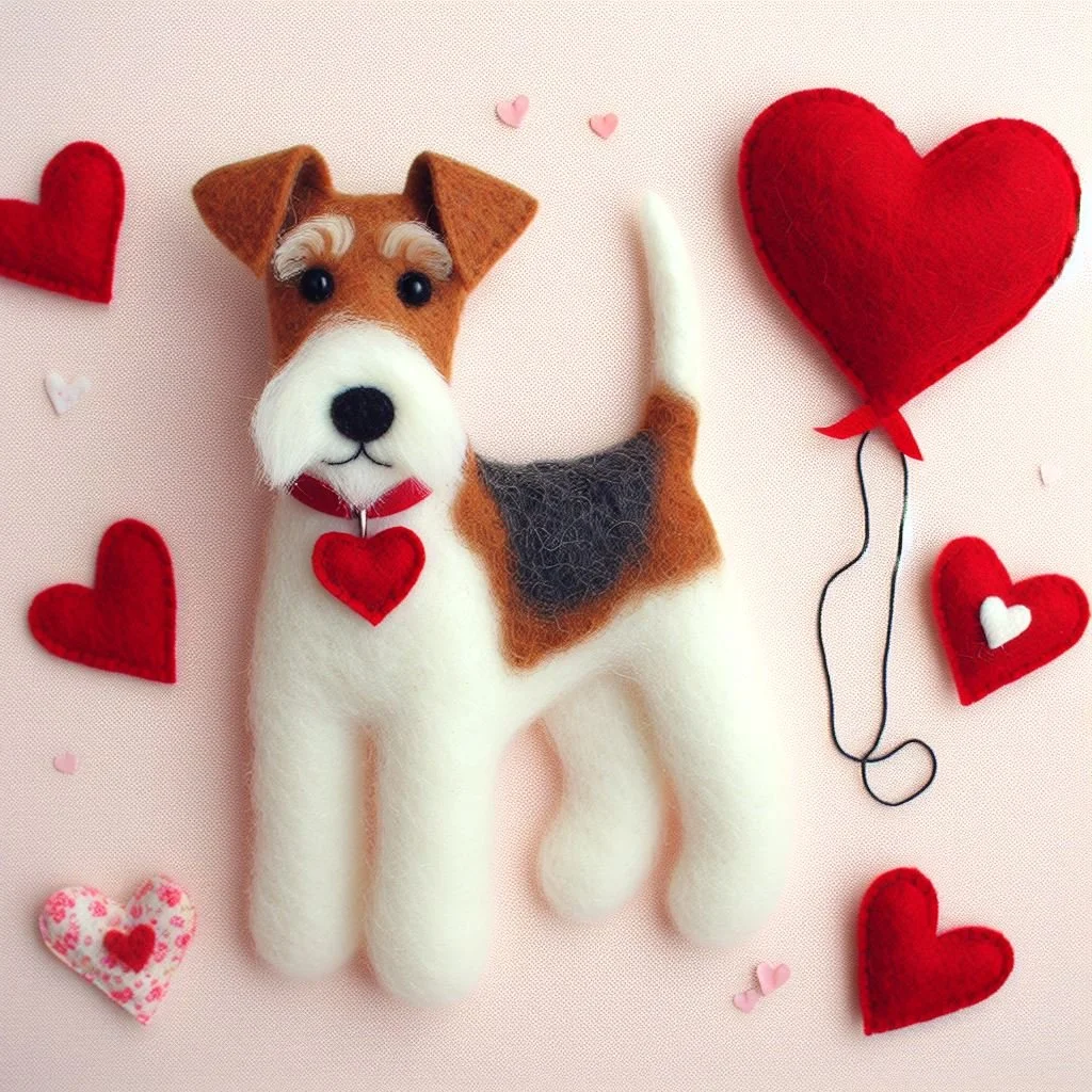 Wire Fox Terrier Valentine Card