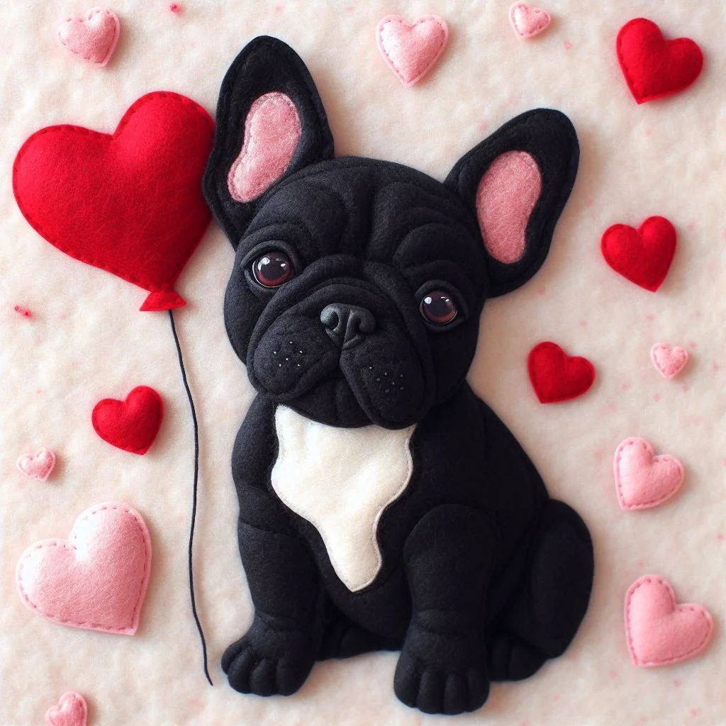 Black Frenchie Valentine Card