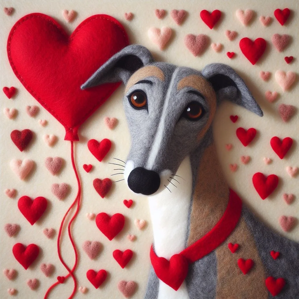 Greyhound Valentine Card