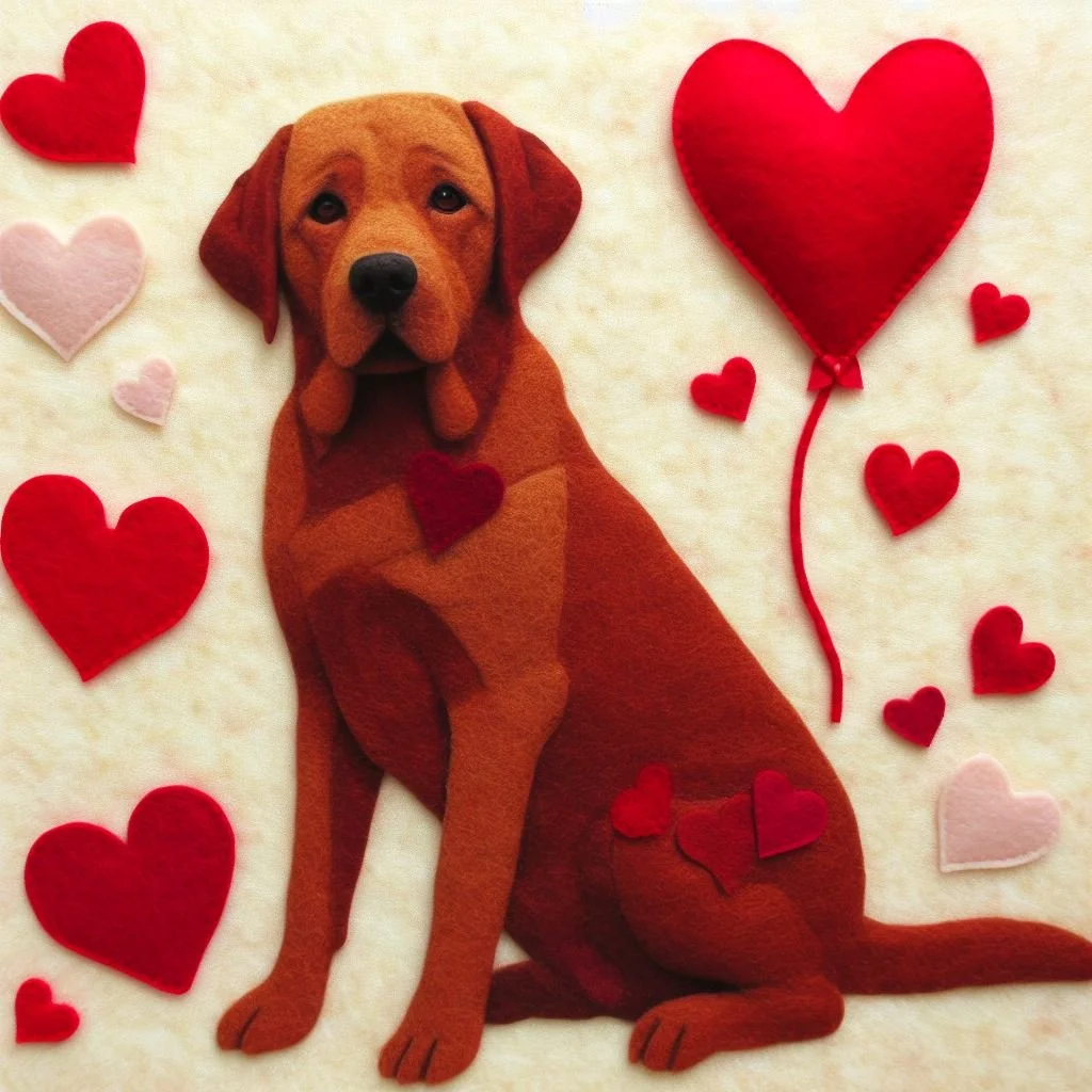 Fox Red Lab Valentine Card
