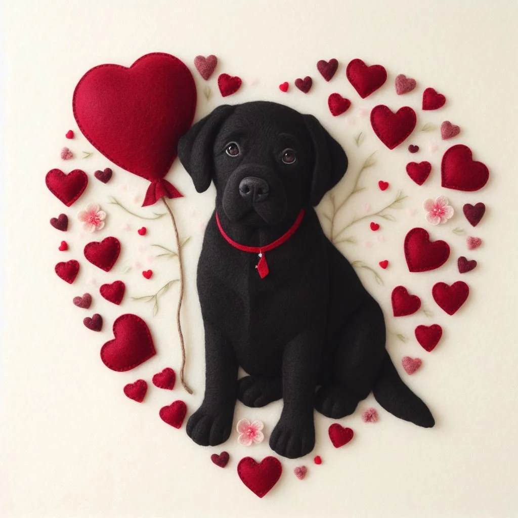 Black Lab Valentine Card