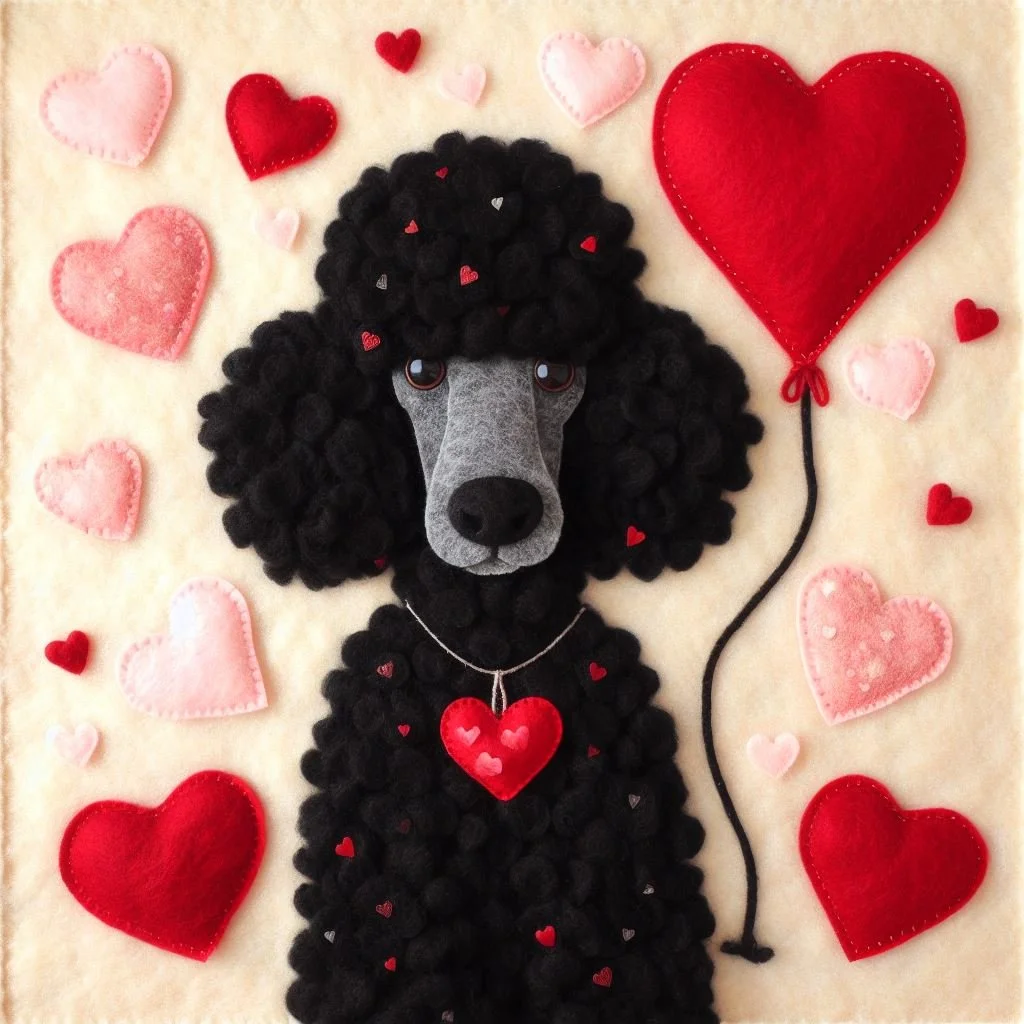 Poodle Valentine Card