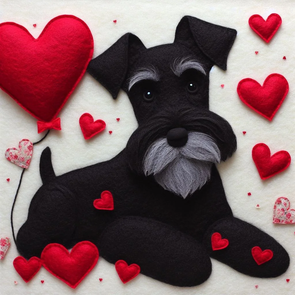 Black Schnauzer Valentine Card