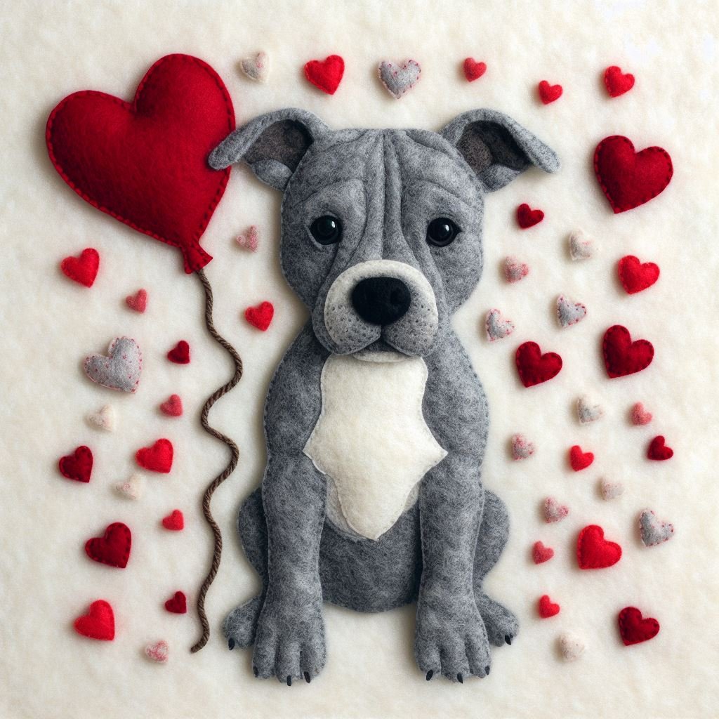Blue Staffy Valentine Card