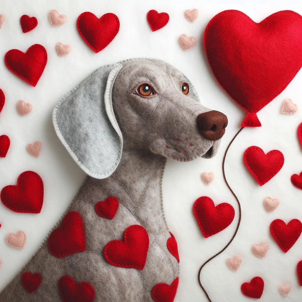 Weimaraner Valentine Card