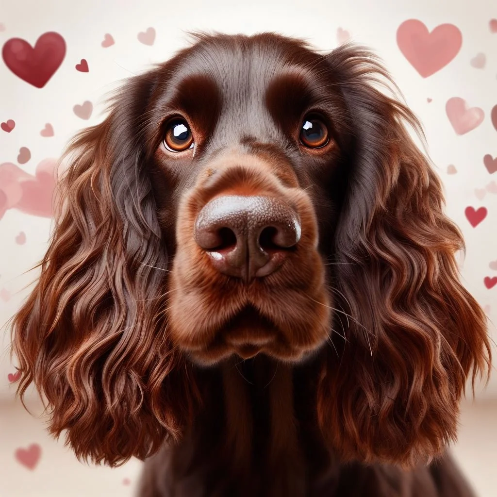 Chocolate Cocker Hearts Card