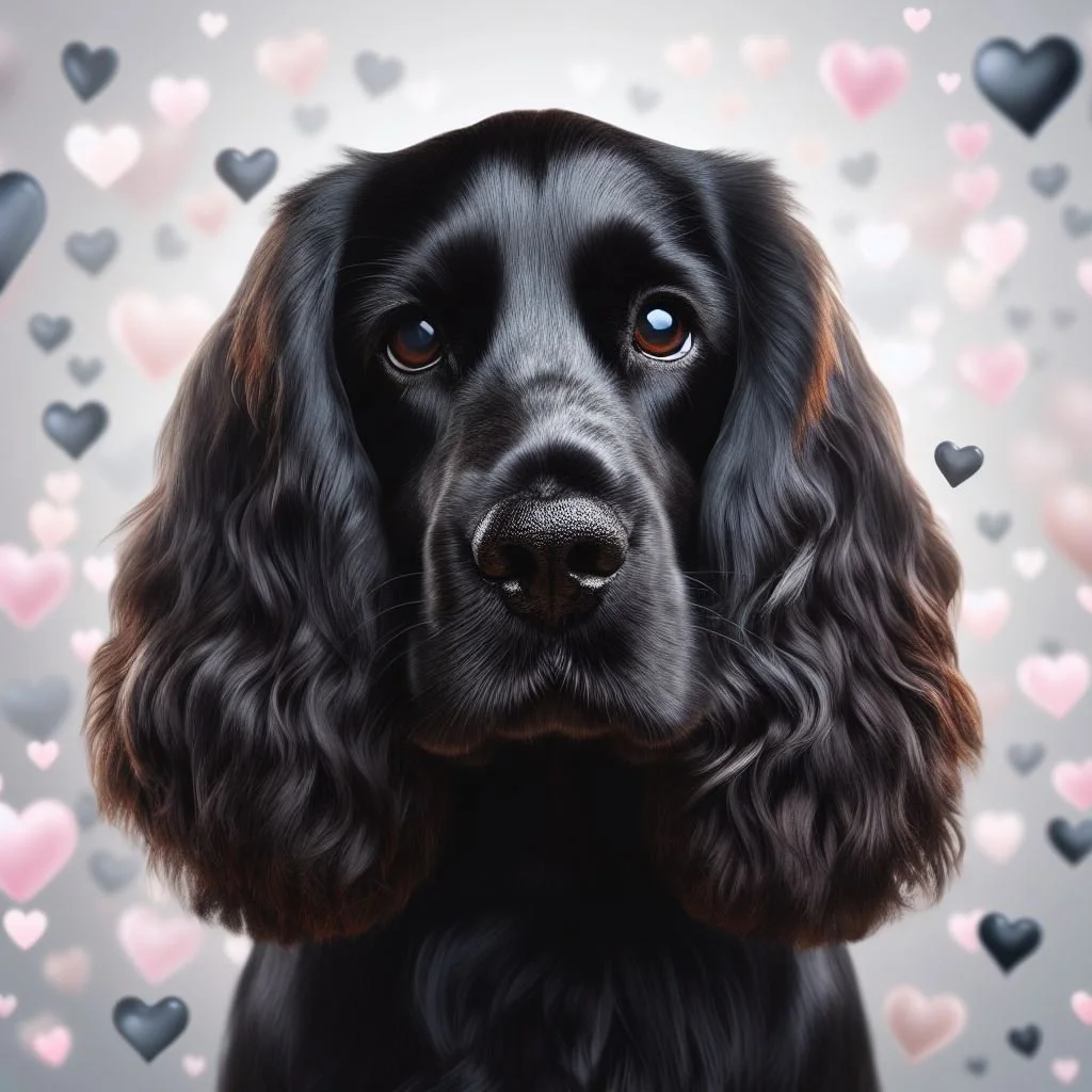 Black Cocker Spaniel Valentines Card