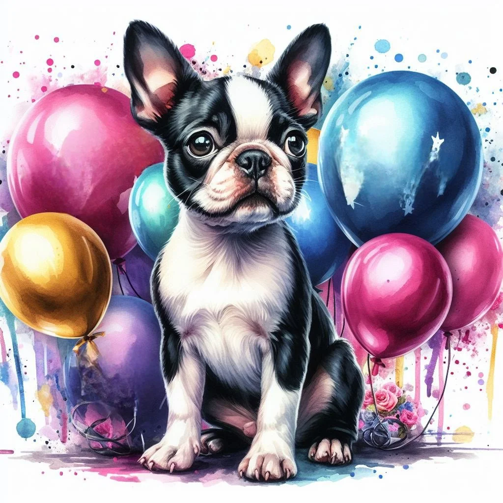 Boston Terrier Birthday Card
