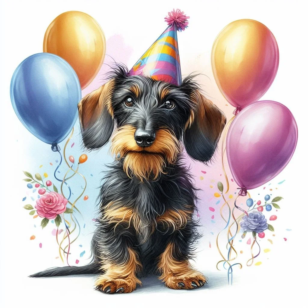 Dachshund Balloon Card