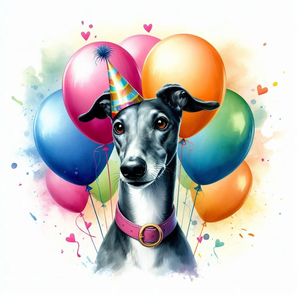 Greyhound Balloon Card