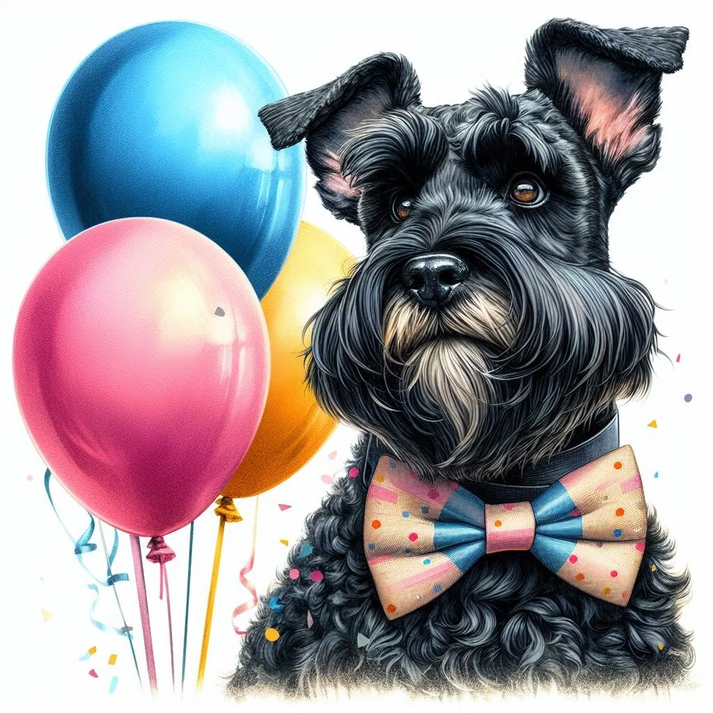 Black Schnauzer Balloon Card