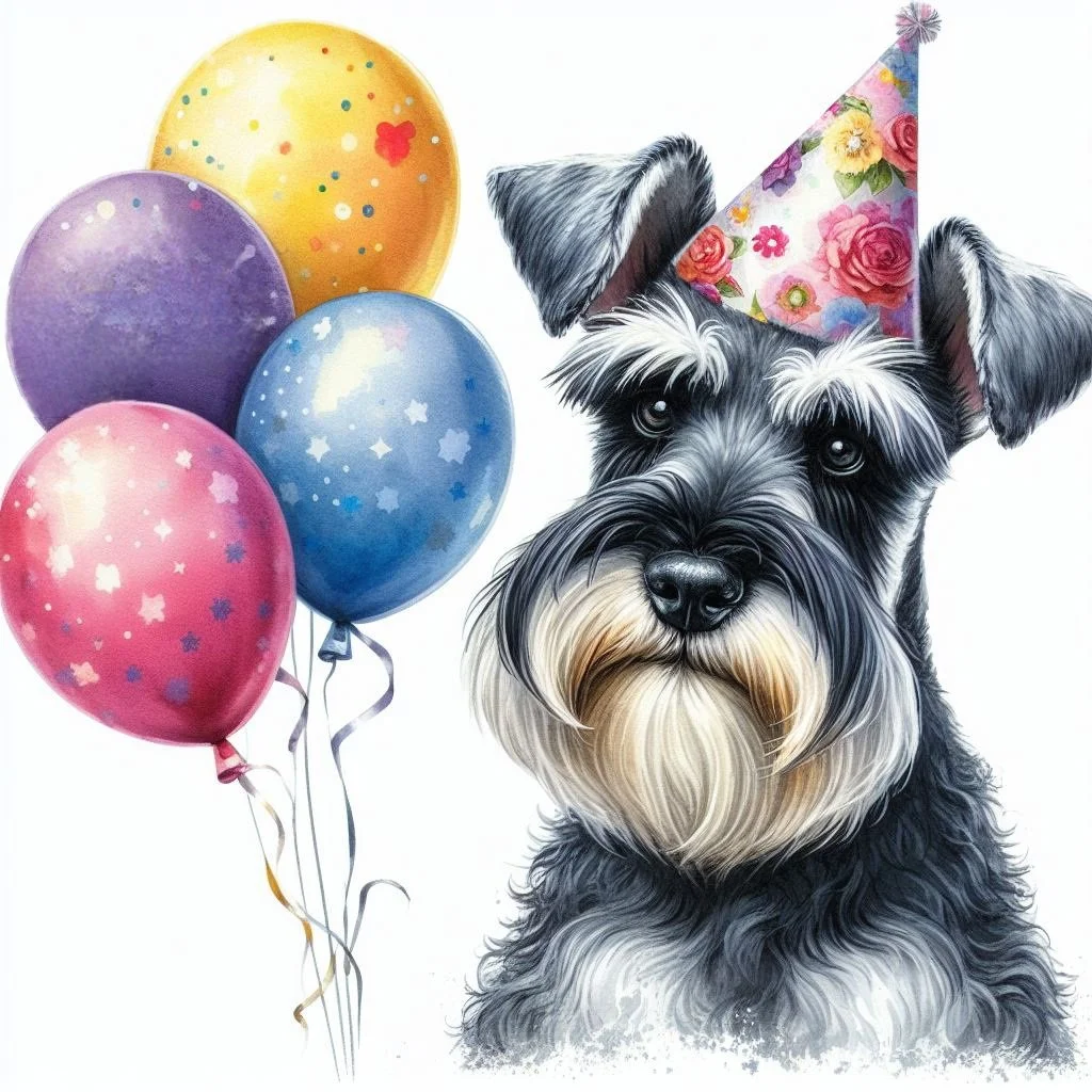 Silver Schnauzer Greeting Card