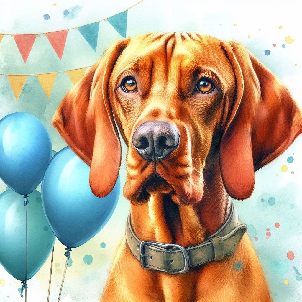 Hungarian Vizsla Balloon Card