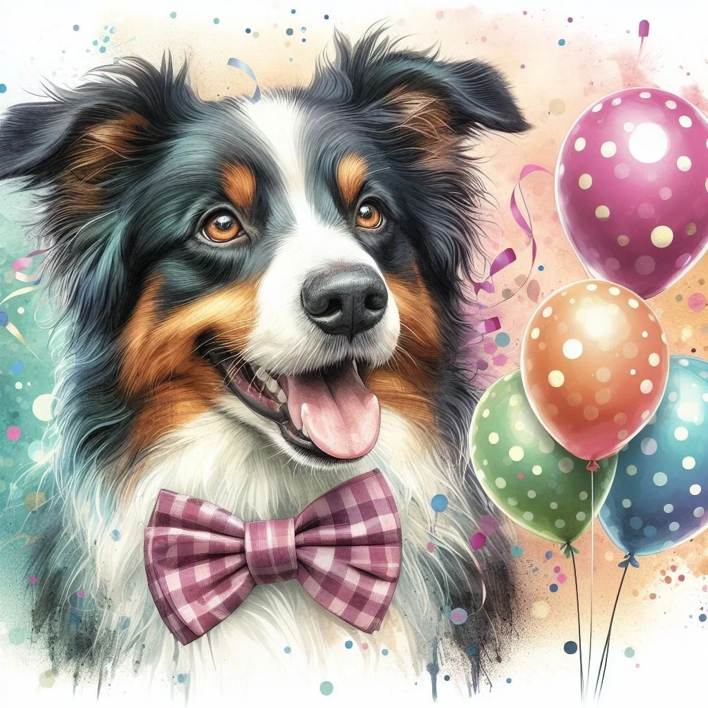 Tri Coloured Border Collie Greeting Card