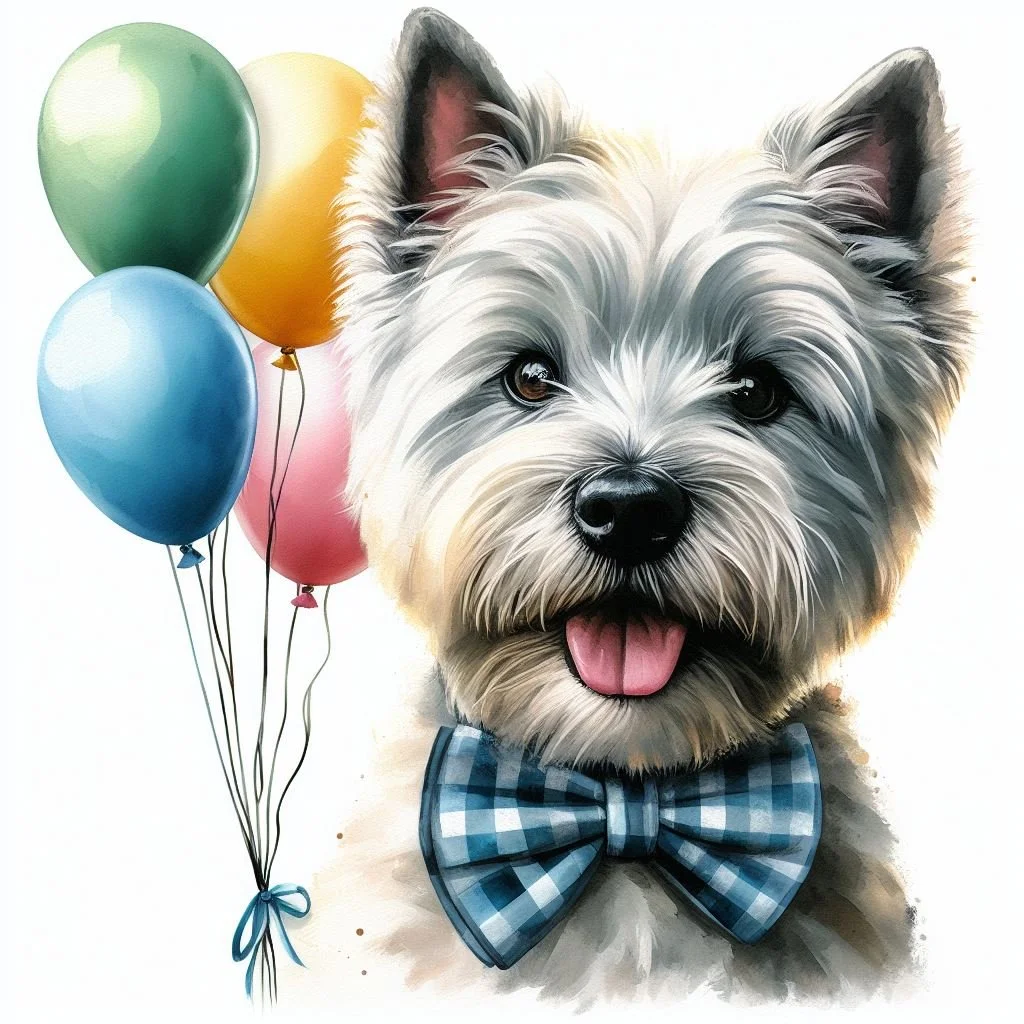 West Highland Terrier Balloon Card