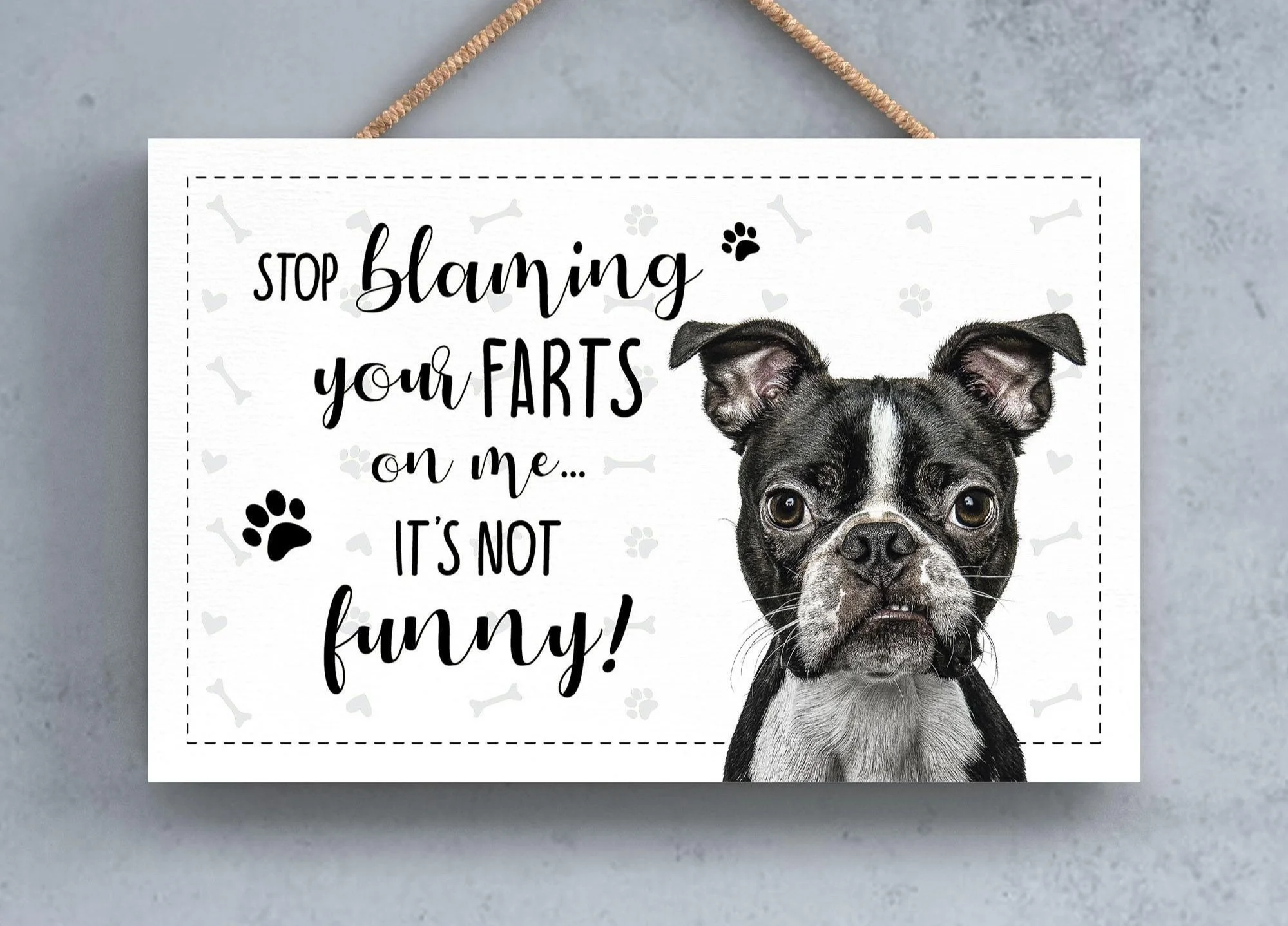 Boston Terrier Fart Sign