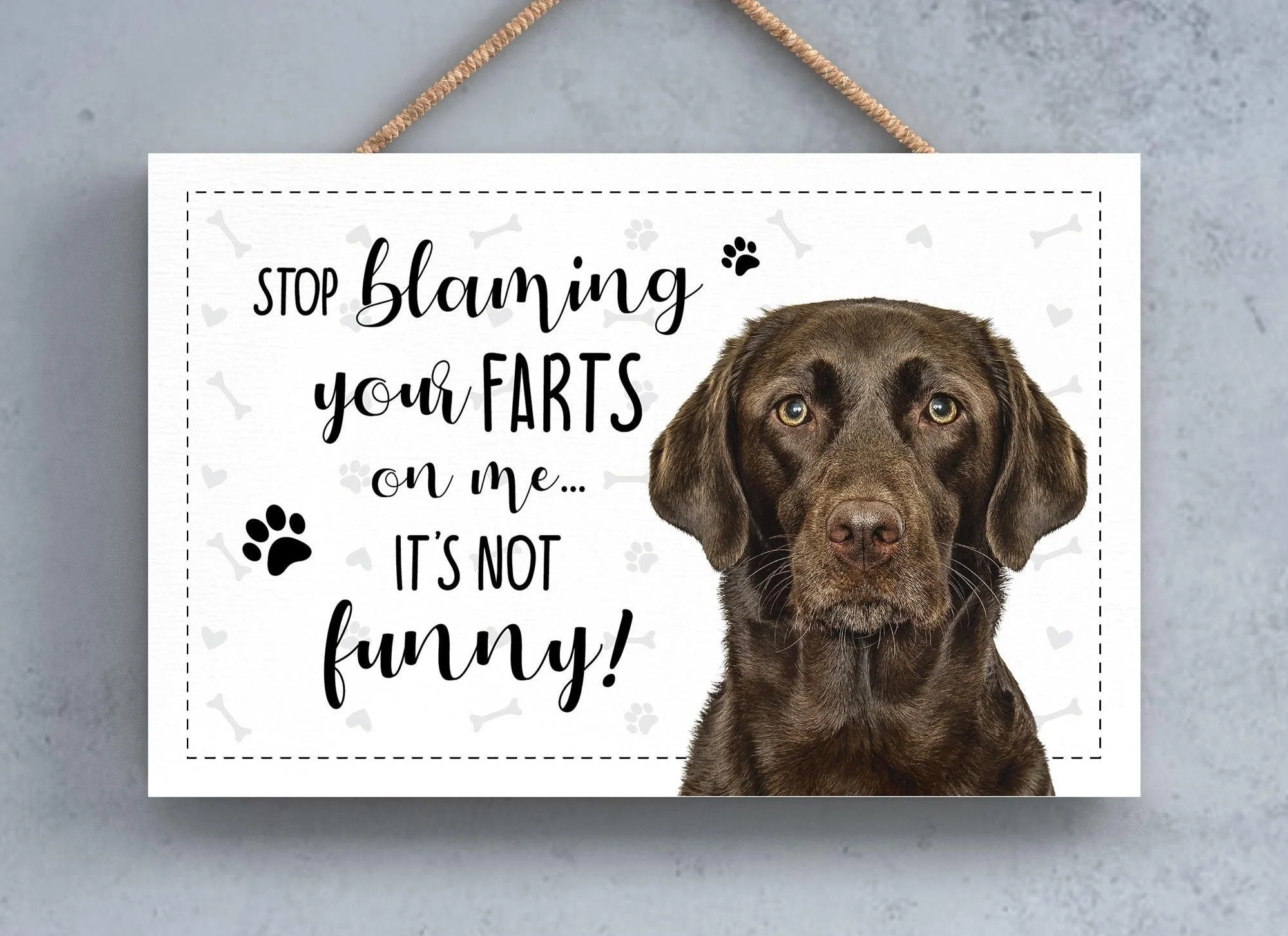 Chocolate Lab Fart Sign