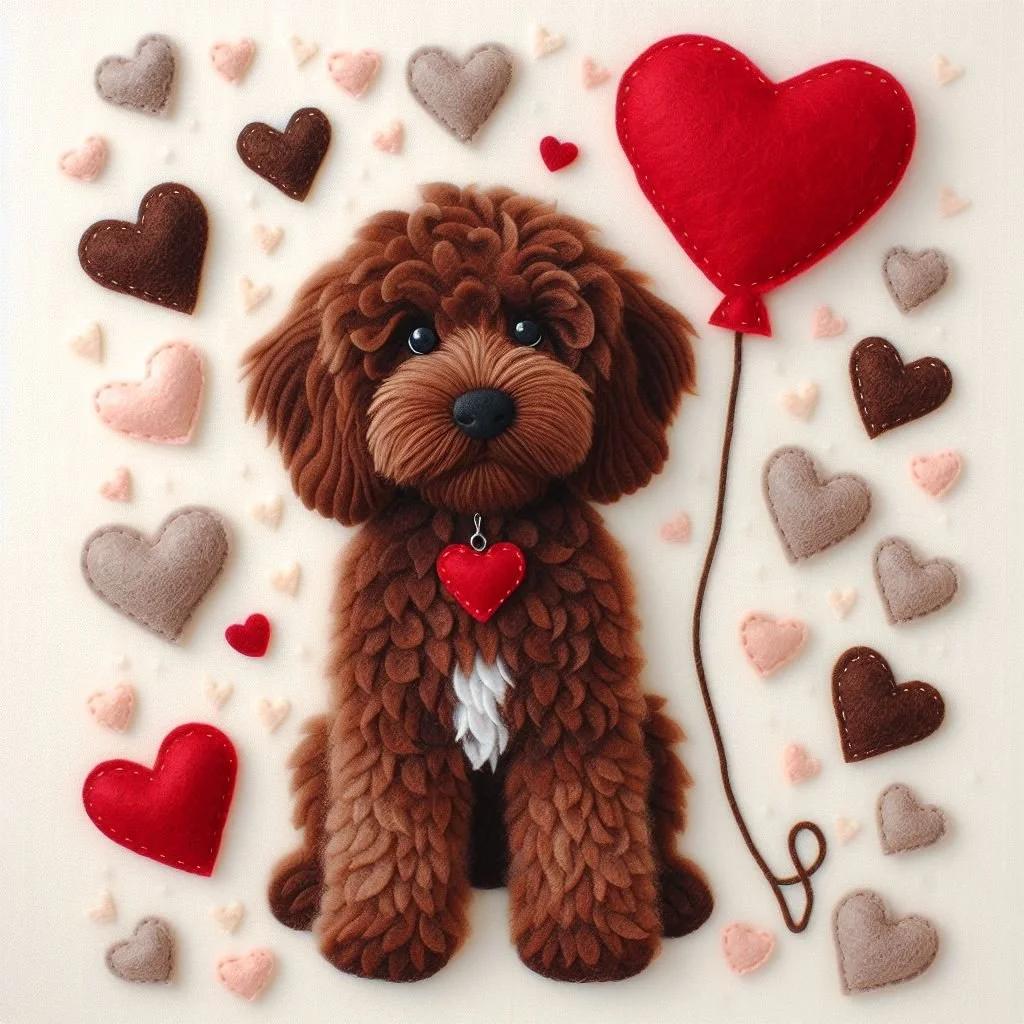 Brown Cockapoo Birthday Card
