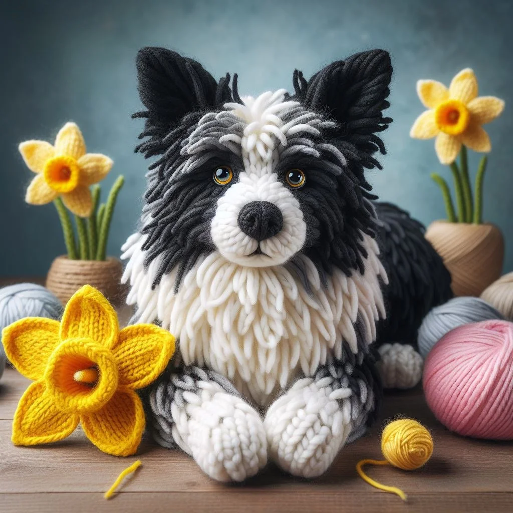 Merle Border Collie Birthday Card