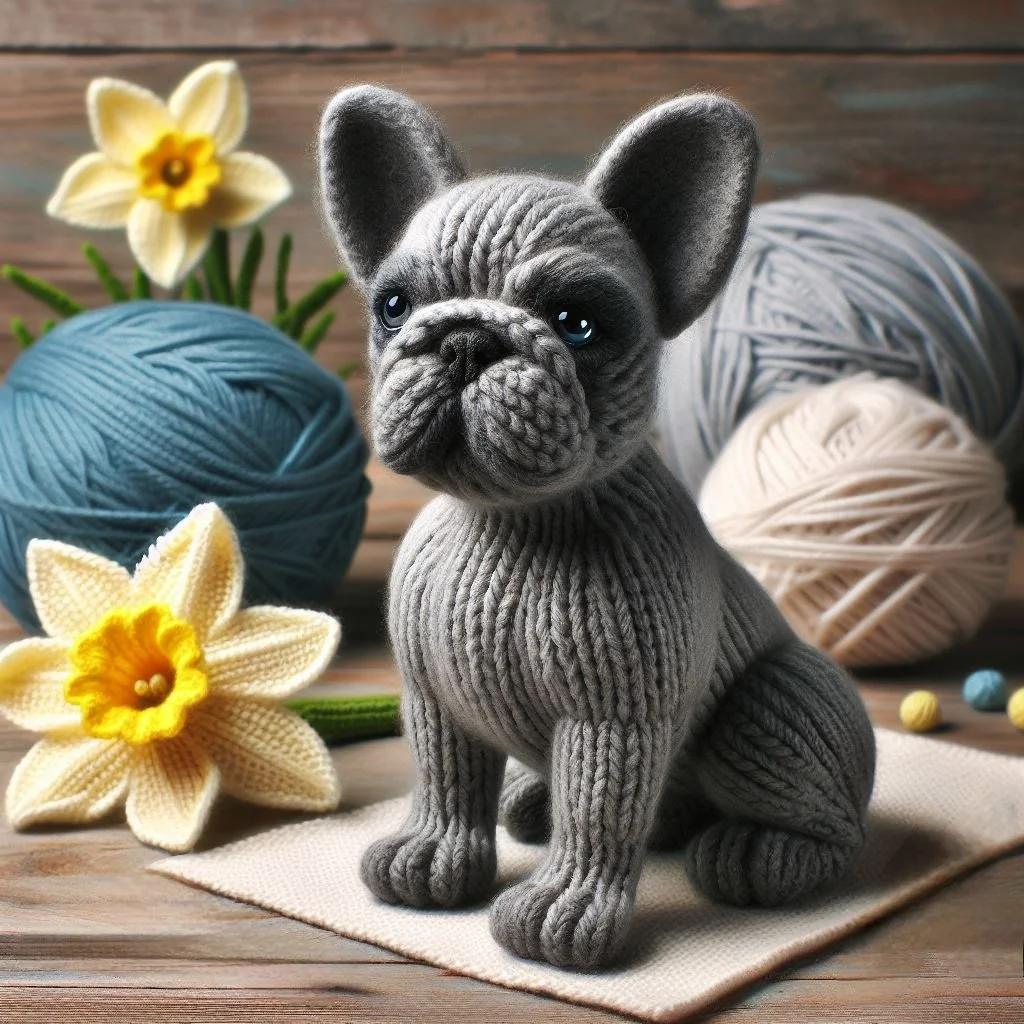 Grey French Bulldog Mothering Sunday Card