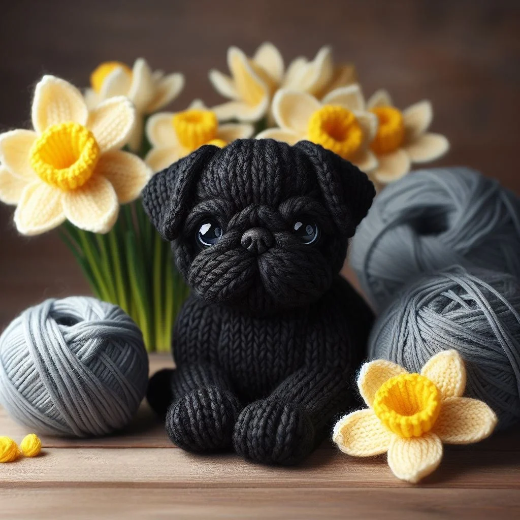 Black Pug Mothering Sunday Card