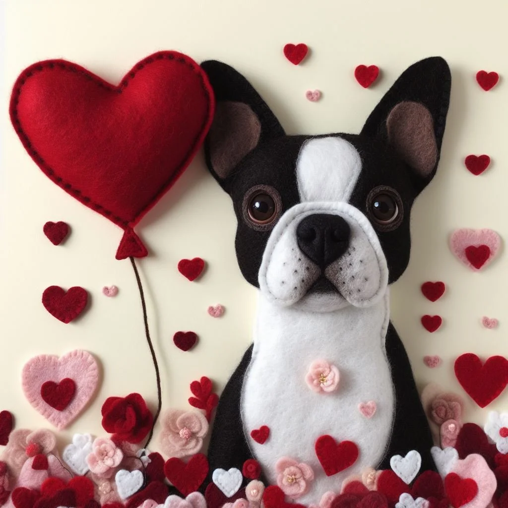 Boston Terrier Valentine Card